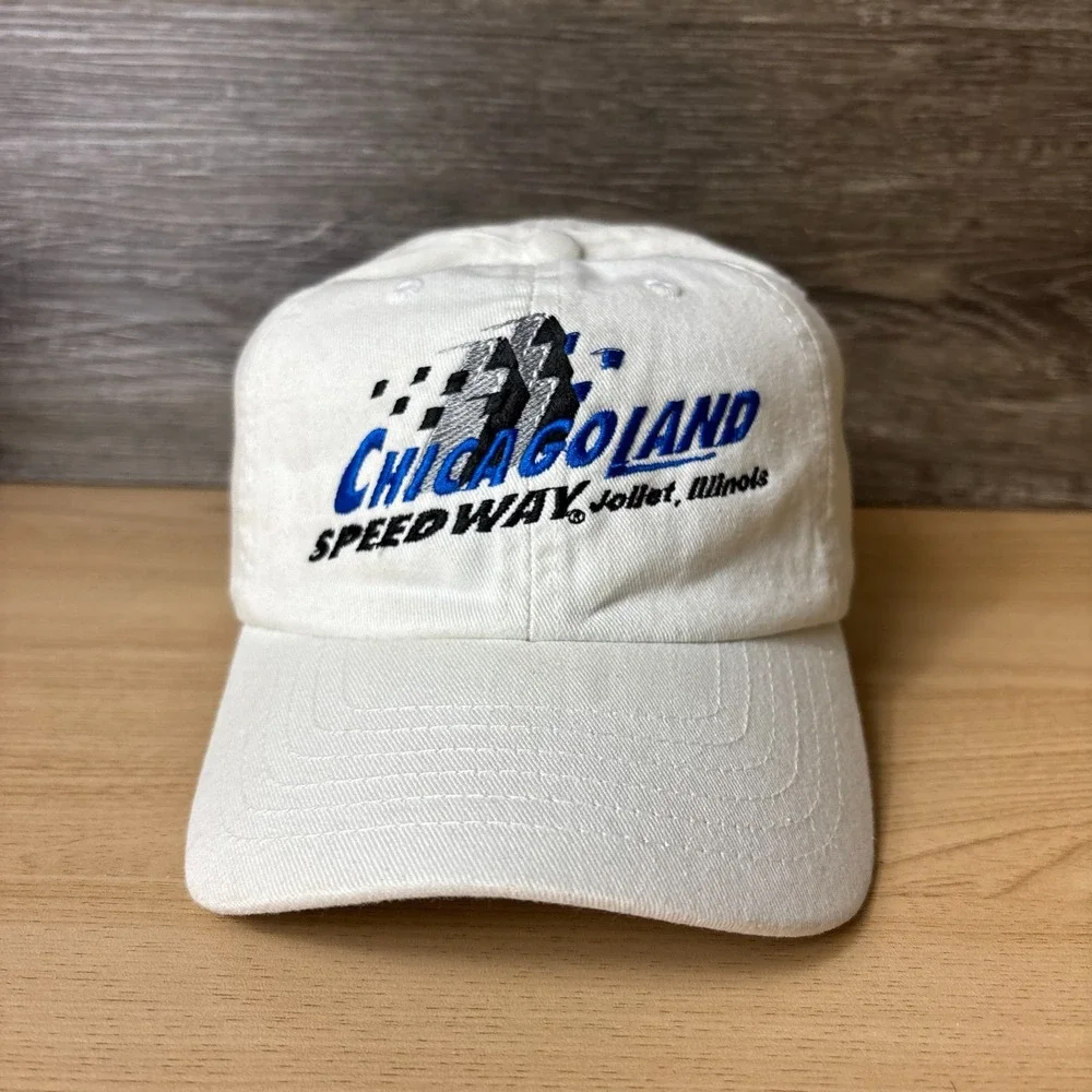 Chicagoland Speedway Hat Cap Strap Back Youth White Joliet Adjustable